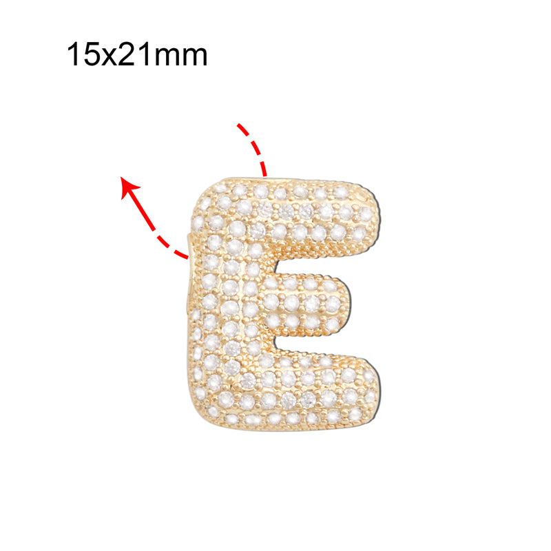 Pendentifs breloques en laiton lettre E accessoires 15x21mm 10pcs