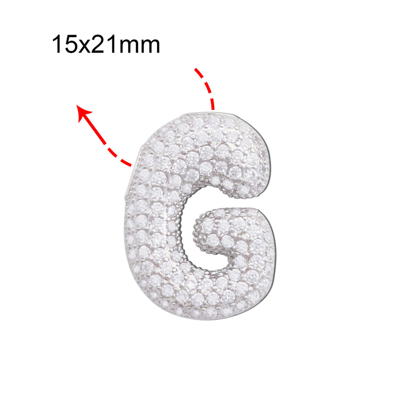 Dijes de latón con forma de letra G, accesorios para colgantes, 15 x 22 mm, 10 unidades