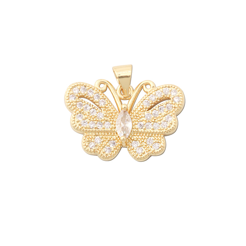 Brass Charms Pendants Accessories Butterfly Shape 15x22mm 10pcs