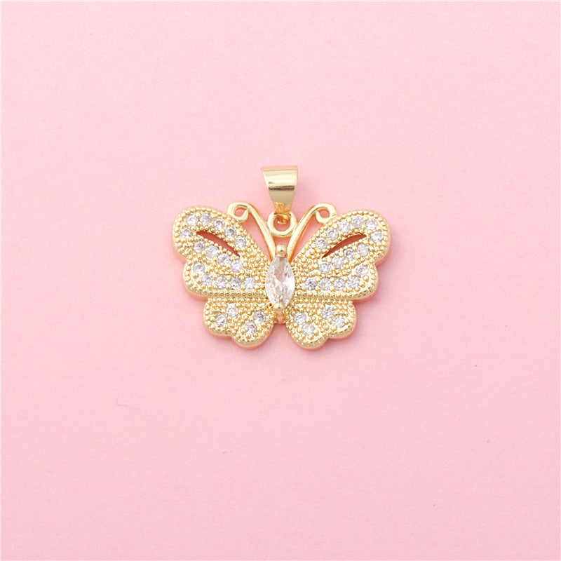 Latón Charms Colgantes Accesorios Forma Mariposa 15x22mm 10ud