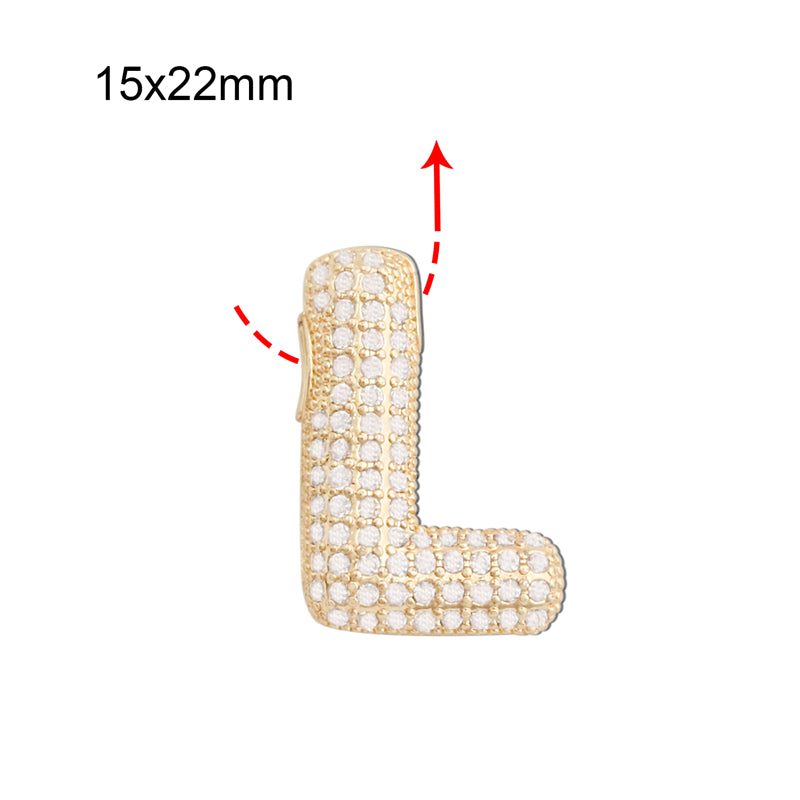 Pendentifs breloques en laiton lettre L accessoires 15x22mm 10pcs