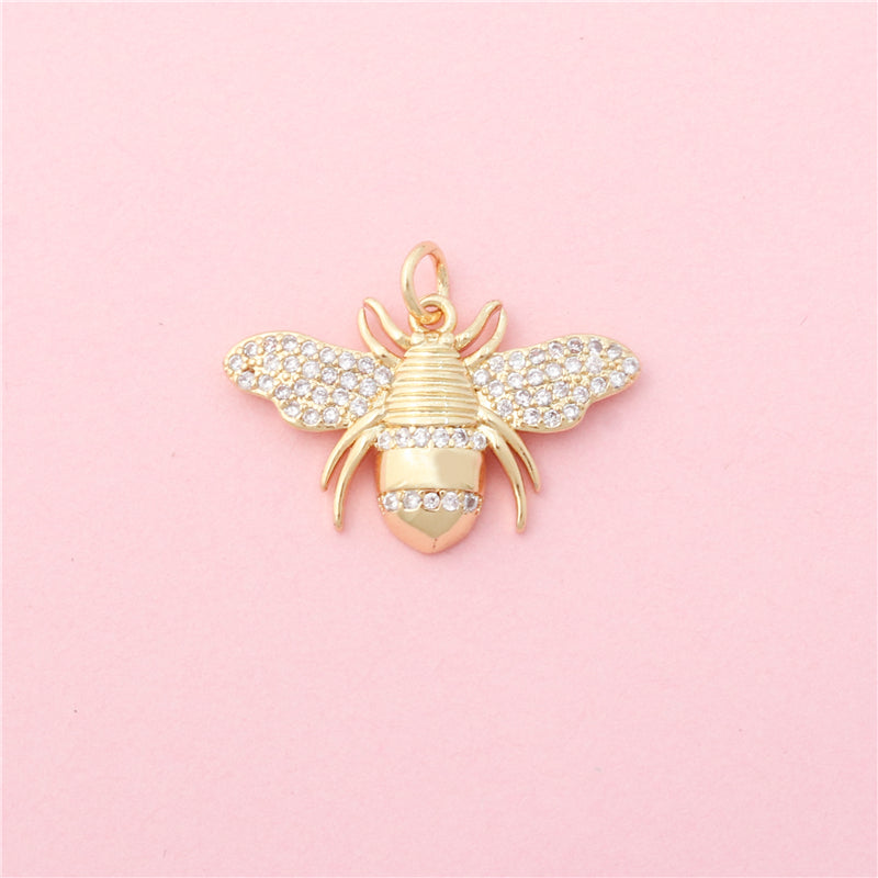 Latón Charms Colgantes Accesorios Forma de Insecto 15x24mm 10pcs