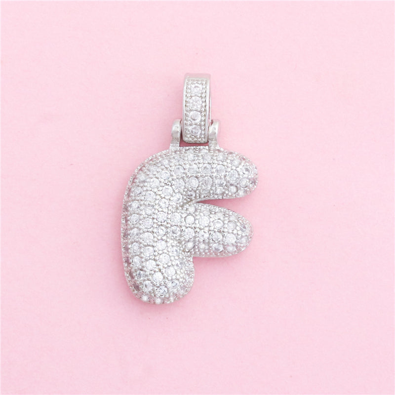 Ciondoli in ottone con lettera F, accessori 16x28mm, 10 pezzi