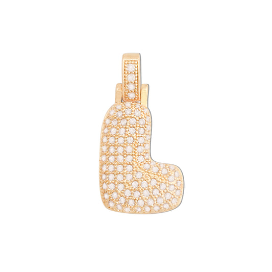 Acessórios de pingentes de encantos de letra L de latão 15x29mm 10pcs