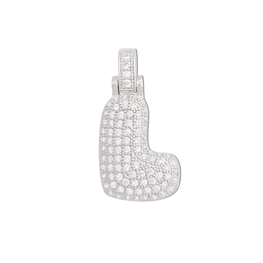 Acessórios de pingentes de encantos de letra L de latão 15x29mm 10pcs