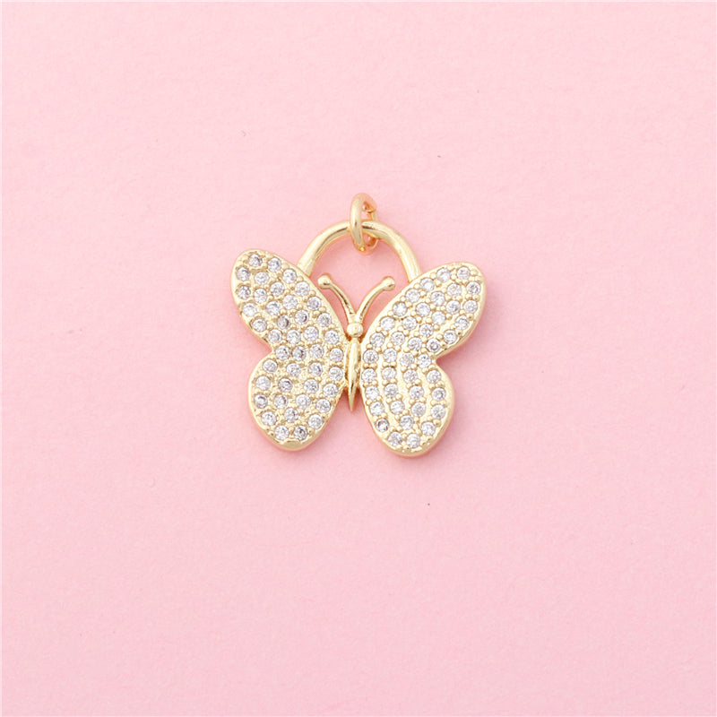 Brass Charms Pendants Accessories Butterfly Shape 16x17mm 10pcs