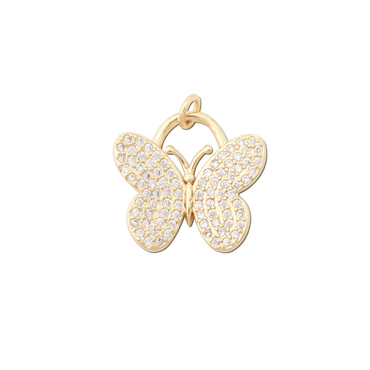 Brass Charms Pendants Accessories Butterfly Shape 16x17mm 10pcs