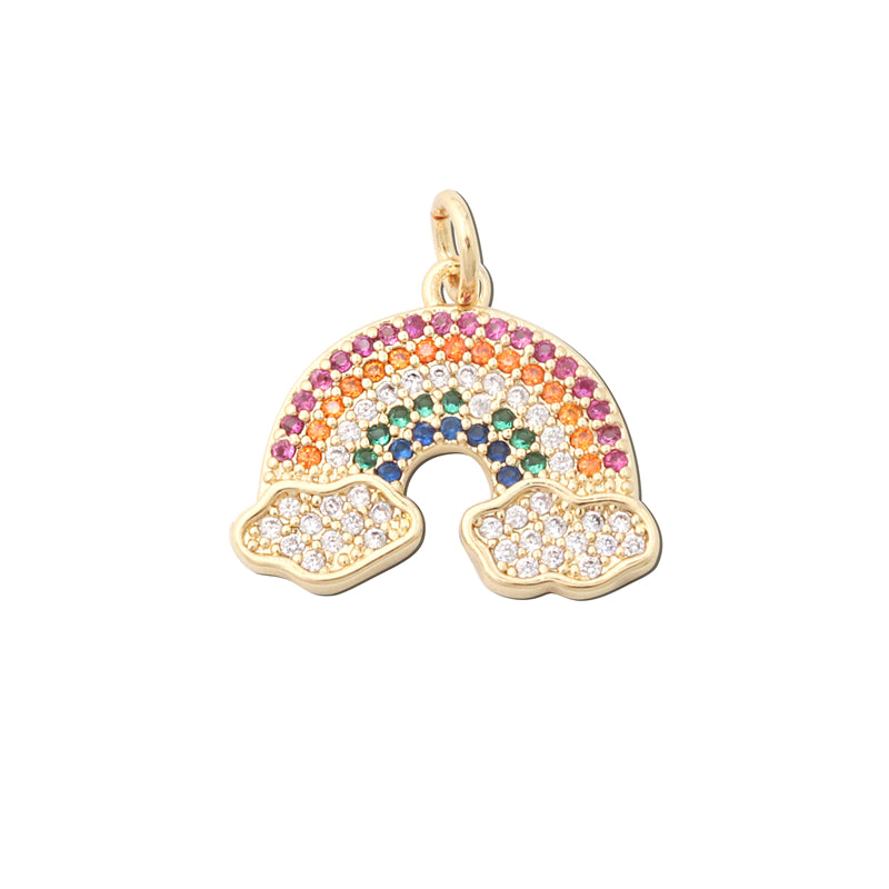 Pendenti in Ottone Accessori Pendenti Forma Arcobaleno 16x19mm 10pz