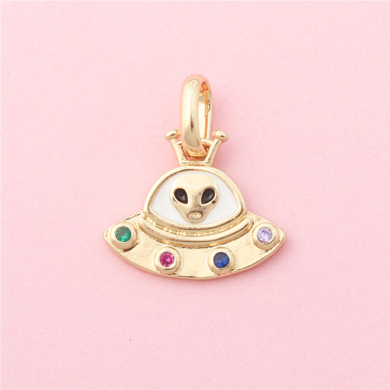 Brass Charms Pendants Accessories Spaceship Shape 16x20mm 10pcs