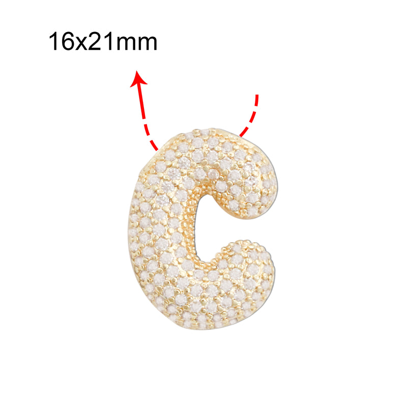 Подвески-шармы в виде буквы C из латуни, аксессуары 16x21 мм, 10 шт.