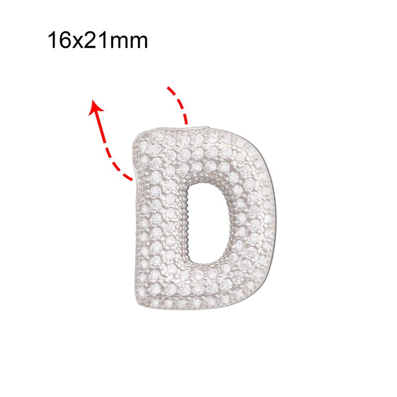 Messing Buchstabe D Charms Anhänger Zubehör 16x21mm 10St
