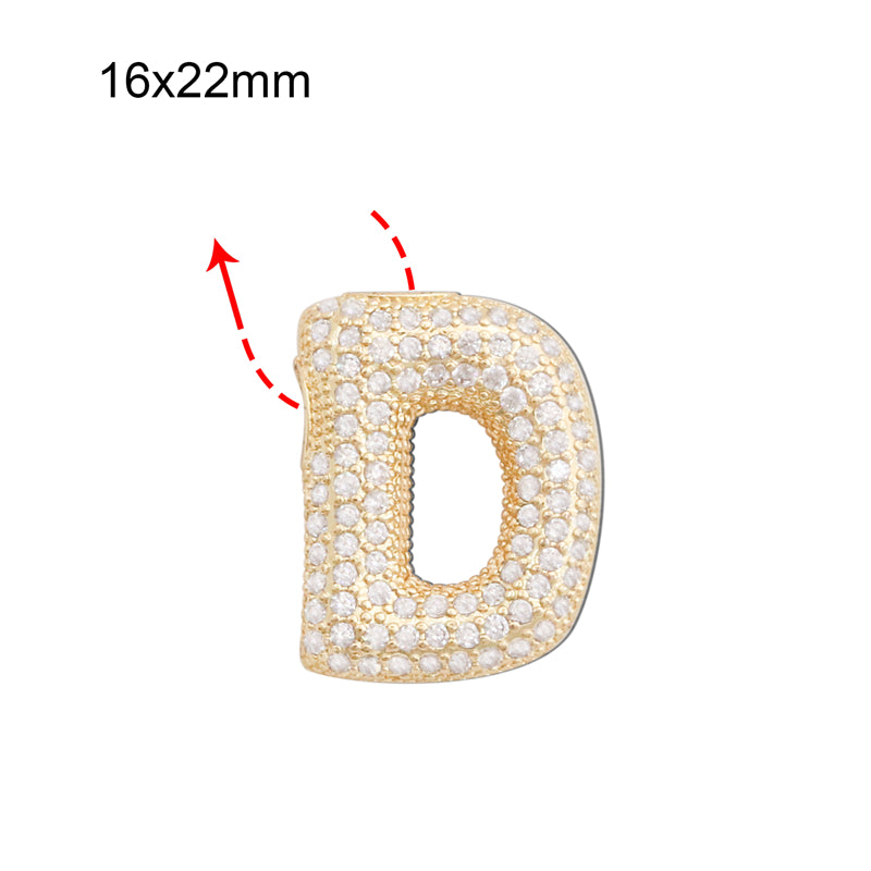 Подвески-шармы в виде буквы D из латуни, аксессуары 16x22 мм, 10 шт.