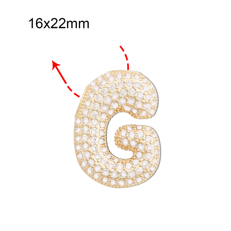 Pendentifs breloques en laiton lettre G accessoires 16x22mm 10pcs
