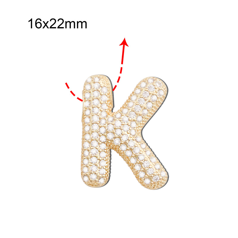 Подвески-шармы в виде буквы K из латуни, аксессуары 16x22 мм, 10 шт.