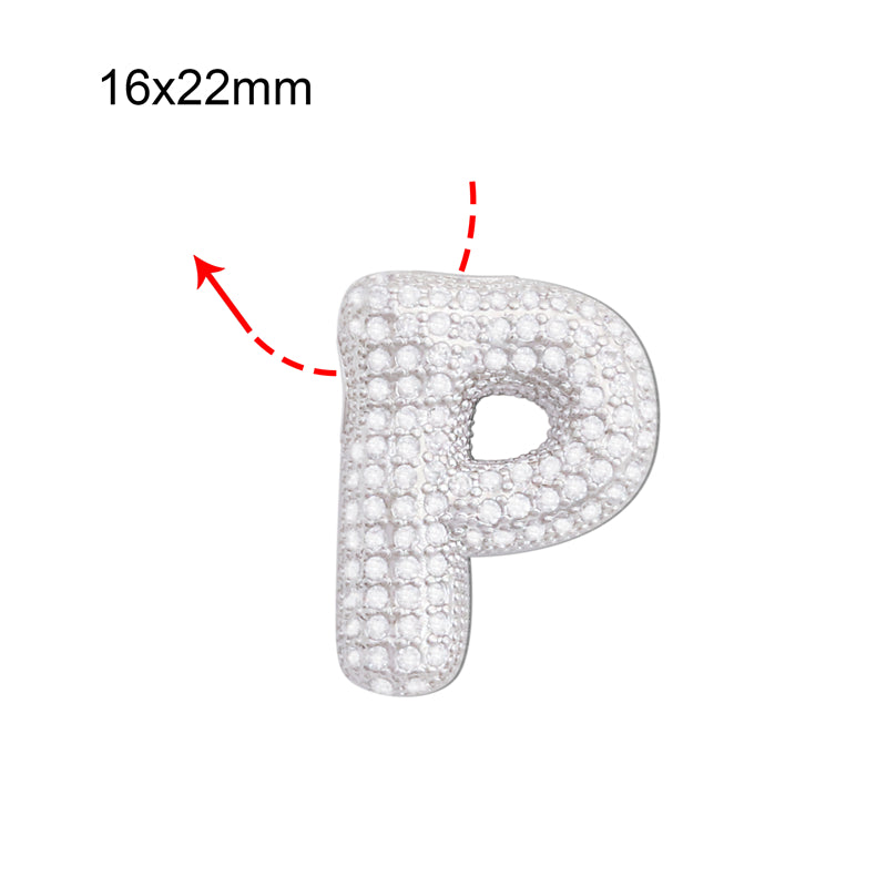 Pendentifs breloques en laiton lettre P accessoires 16x22mm 10pcs