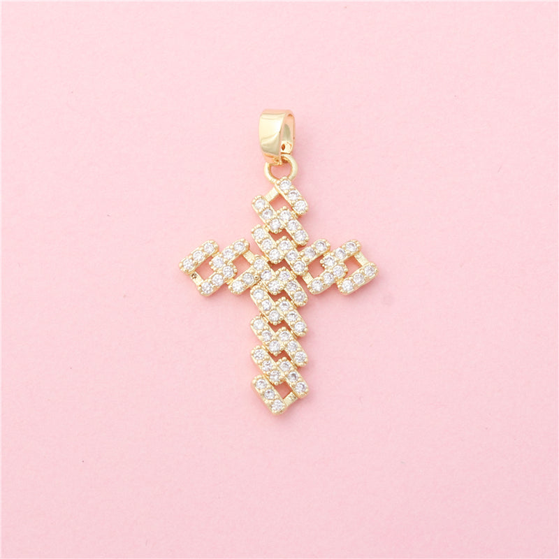 Breloques en Laiton Pendentifs Accessoires Forme Croix 16x25mm 10pcs