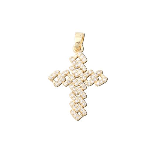 Brass Charms Pendants Accessories Cross Shape 16x25mm 10pcs