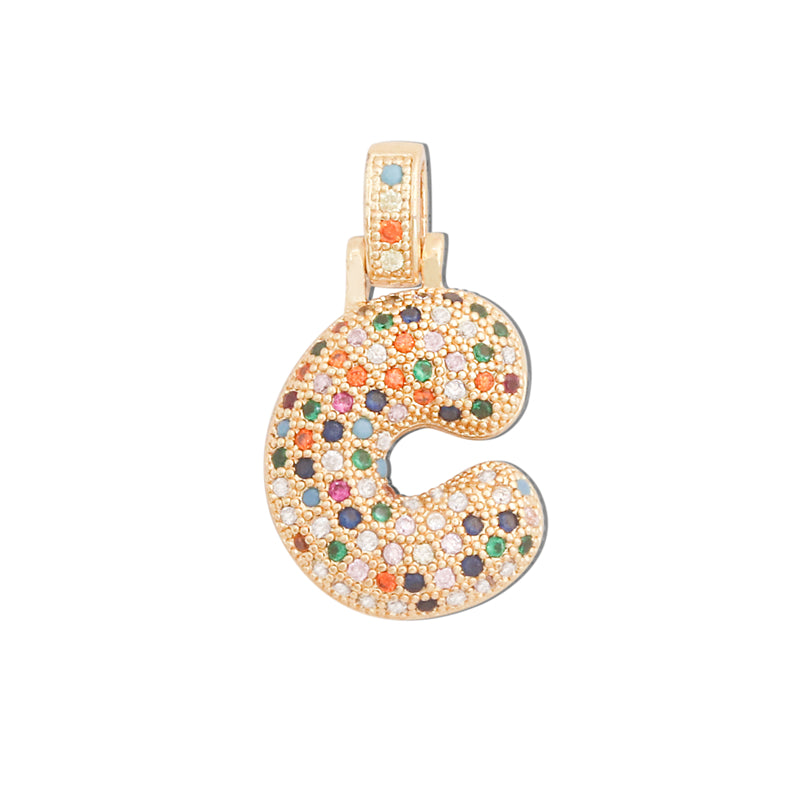 Ciondoli in ottone con lettera C, accessori 16x28mm, 10 pezzi