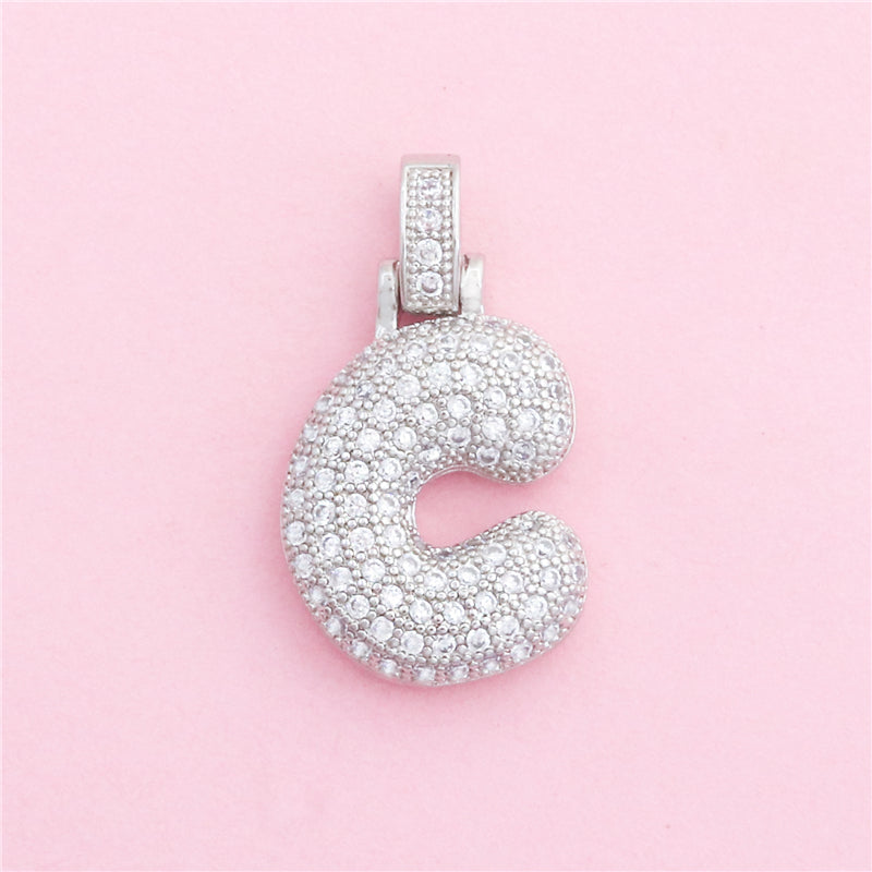 Ciondoli in ottone con lettera C, accessori 16x28mm, 10 pezzi