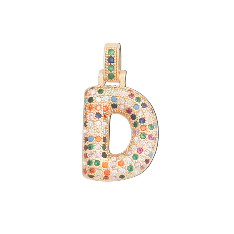 真鍮文字Dチャームペンダントアクセサリー16x29mm 10個