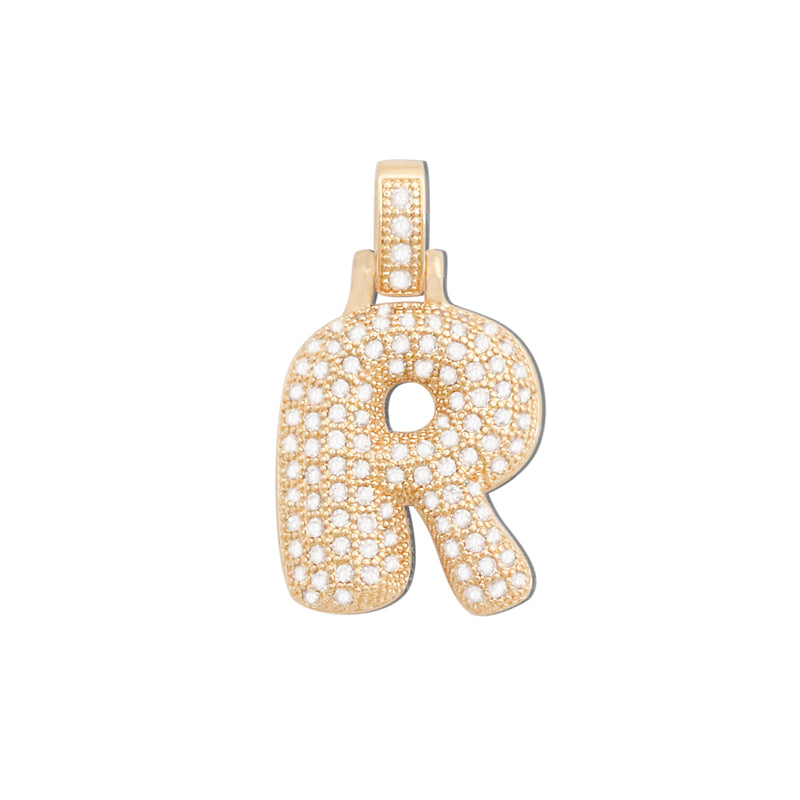 真鍮文字Rチャームペンダントアクセサリー16x29mm 10個