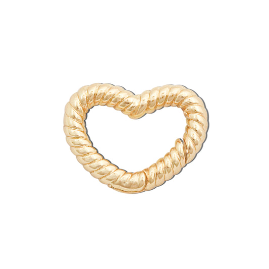 Accessori per fibbia a molla a forma di cuore in ottone 17x13mm 10pz