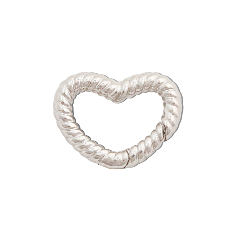 Accessori per fibbia a molla a forma di cuore in ottone 17x13mm 10pz