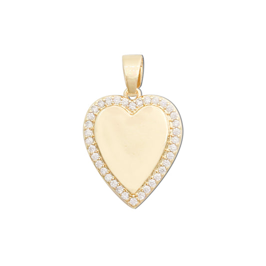 Ciondoli a forma di cuore in ottone, accessori 17x21mm 10 pezzi