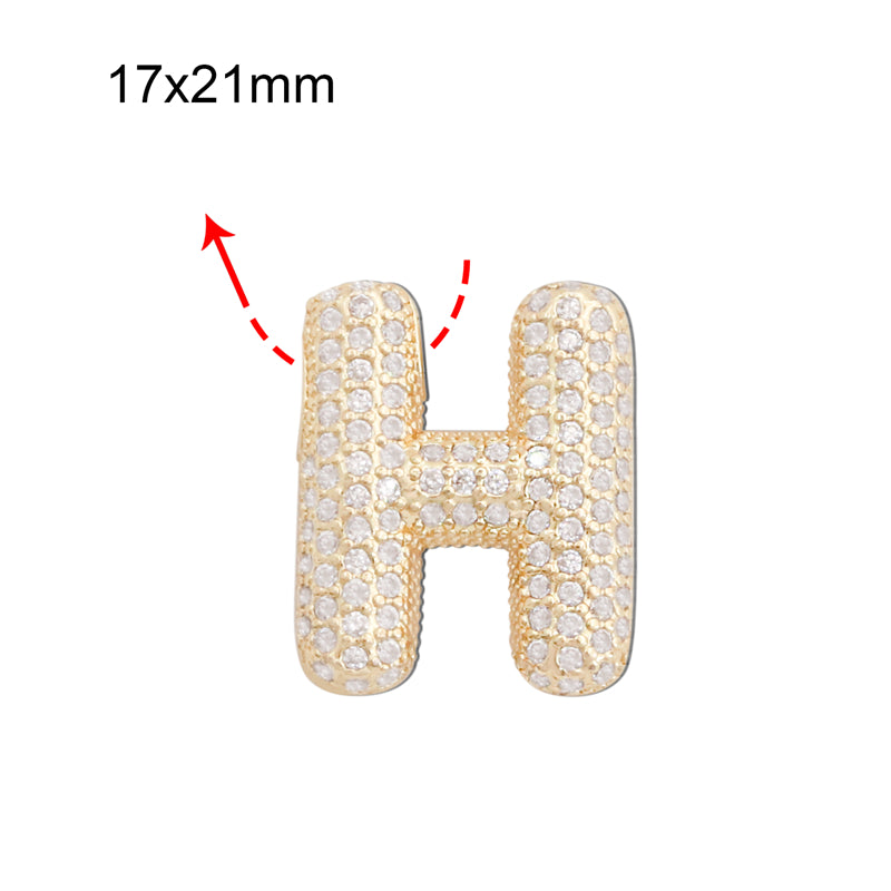 Pendentifs breloques en laiton lettre H accessoires 17x21mm 10pcs