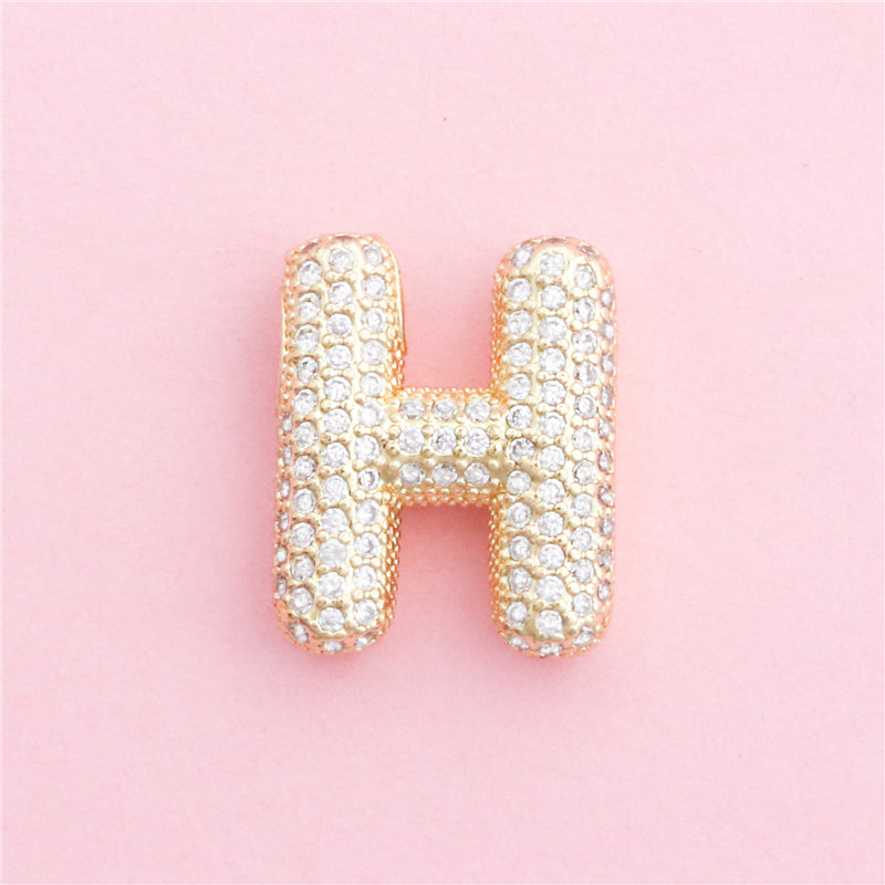 Pendentifs breloques en laiton lettre H accessoires 17x21mm 10pcs