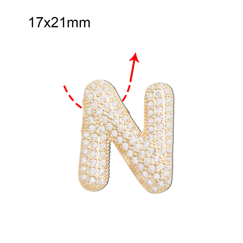 Pendentifs breloques en laiton lettre N accessoires 17x21mm 10pcs