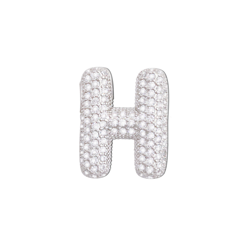 Acessórios de pingentes de amuletos de letra H de latão 17x21mm 10pcs