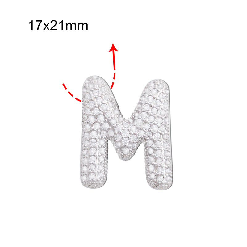 Pendentifs breloques en laiton lettre M accessoires 17x21mm 10pcs