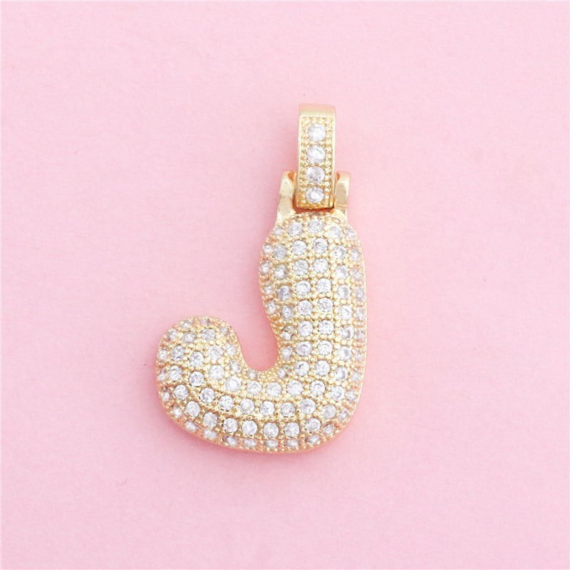 Acessórios de pingentes de amuletos de letra J de latão 17x28mm 10pcs