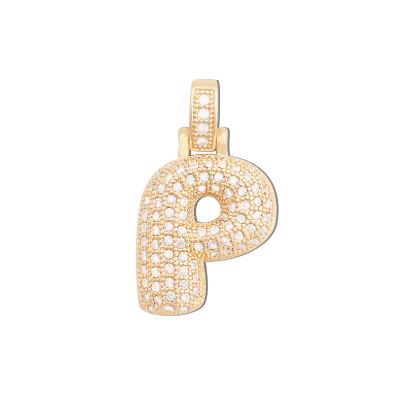 Ciondoli in ottone con lettera P, accessori 17x28mm, 10 pezzi