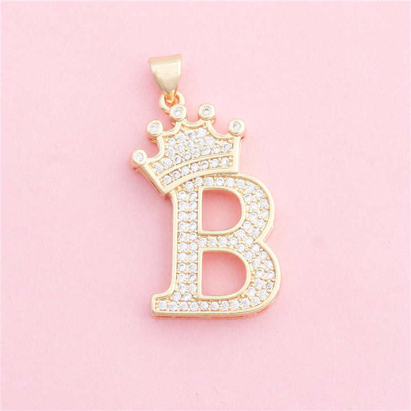 真鍮文字Bチャームペンダントアクセサリー17x29mm 10個