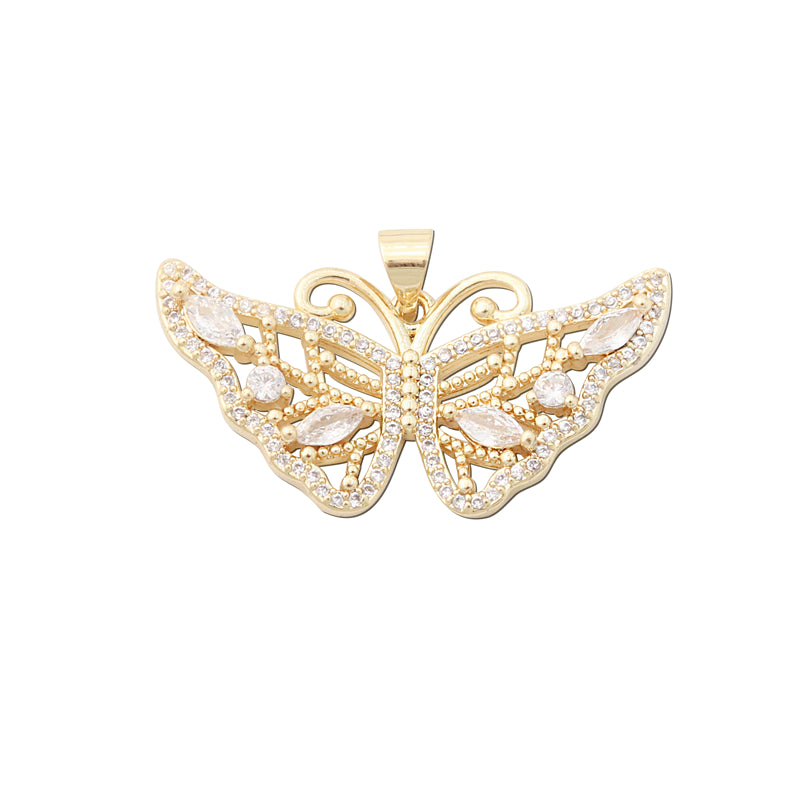 Brass Charms Pendants Accessories Butterfly Shape 17x34mm 10pcs