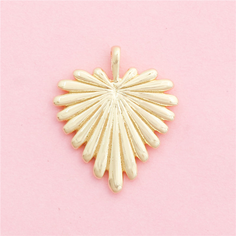 Brass Leaves Shape Charms Pendants Accessories 18x21mm 10pcs