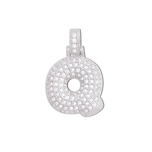 Acessórios de pingentes de amuletos de letra Q de latão 18x28mm 10pcs