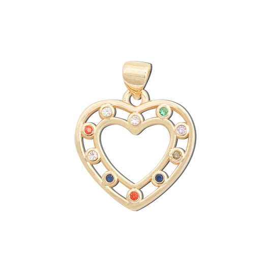 Ciondoli a forma di cuore in ottone, accessori 19x19mm 10 pezzi