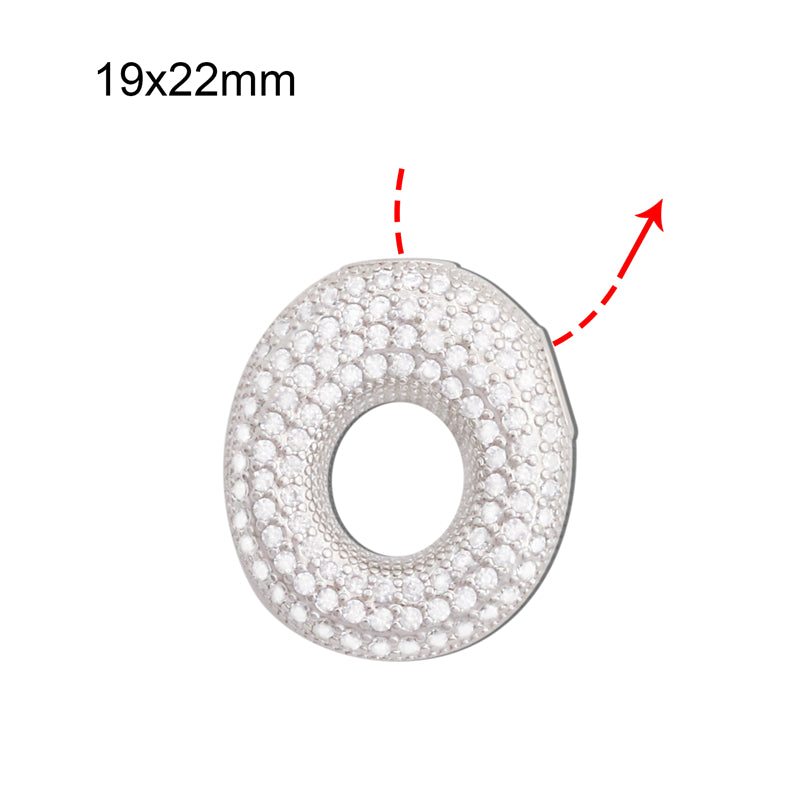 Pendentifs breloques en laiton lettre O accessoires 19x22mm 10pcs