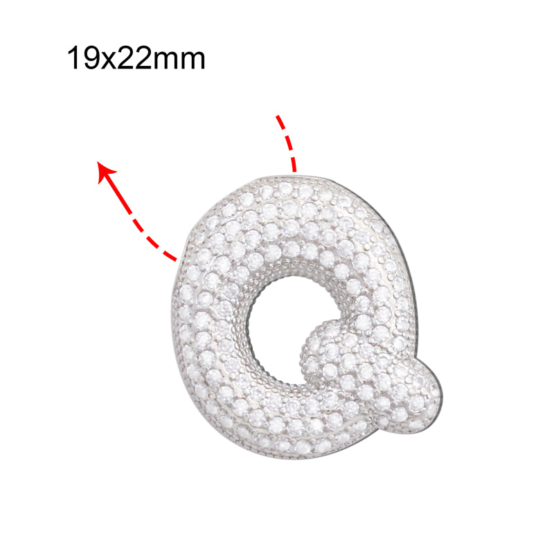 Подвески-шармы с буквой Q из латуни, аксессуары 19x22 мм, 10 шт.