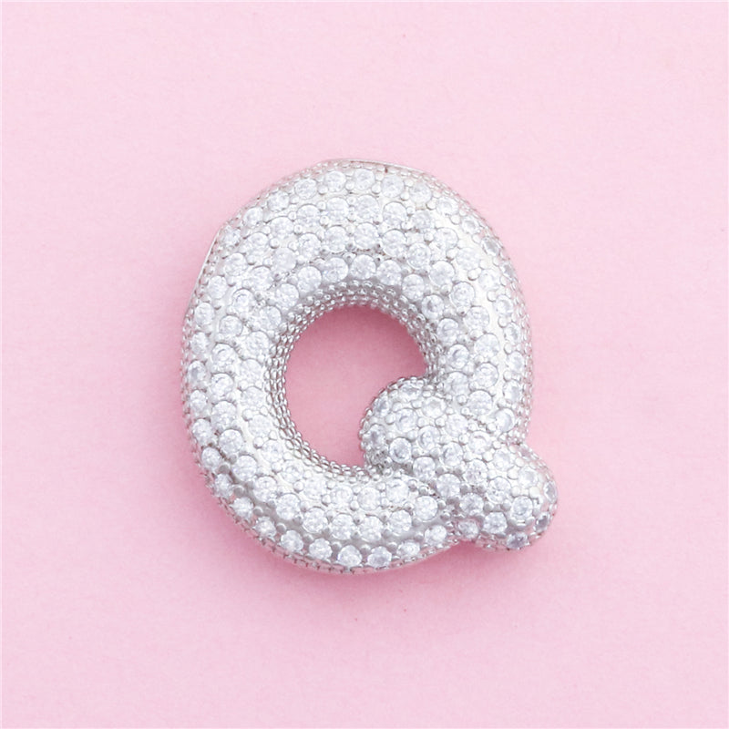 Подвески-шармы с буквой Q из латуни, аксессуары 19x22 мм, 10 шт.