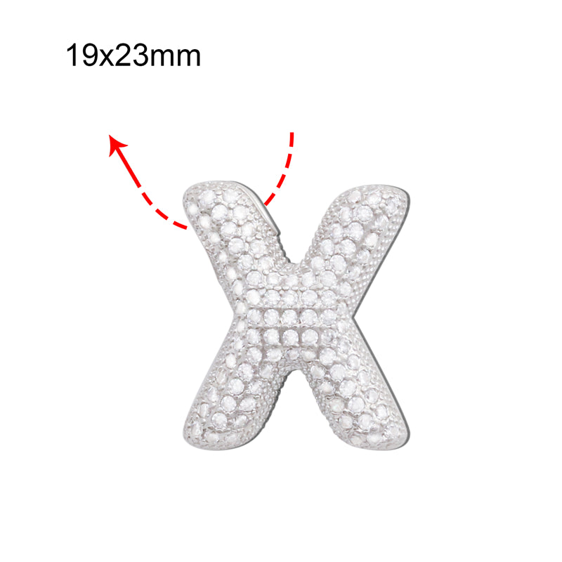 Pendentifs breloques lettre X en laiton accessoires 19x23mm 10pcs