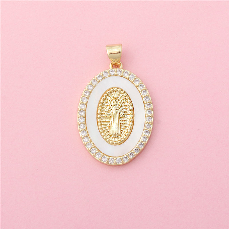 Brass Charms Pendants Accessories Pearl Shell Oval 19x27mm 10pcs