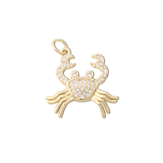 Breloques en Laiton Pendentifs Accessoires Forme Crabe 20x20mm 10pcs