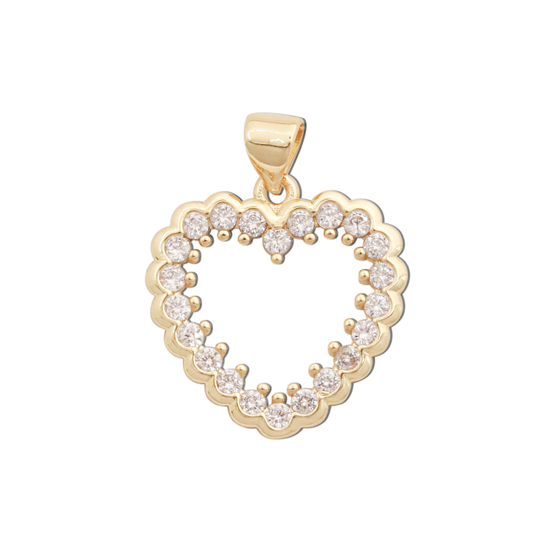 Ciondoli a forma di cuore in ottone, accessori 20x20mm 10 pezzi