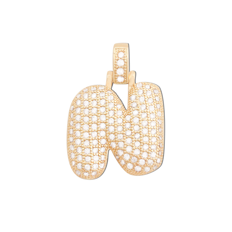 Ciondoli in ottone con lettera N, accessori 20x28mm, 10 pezzi