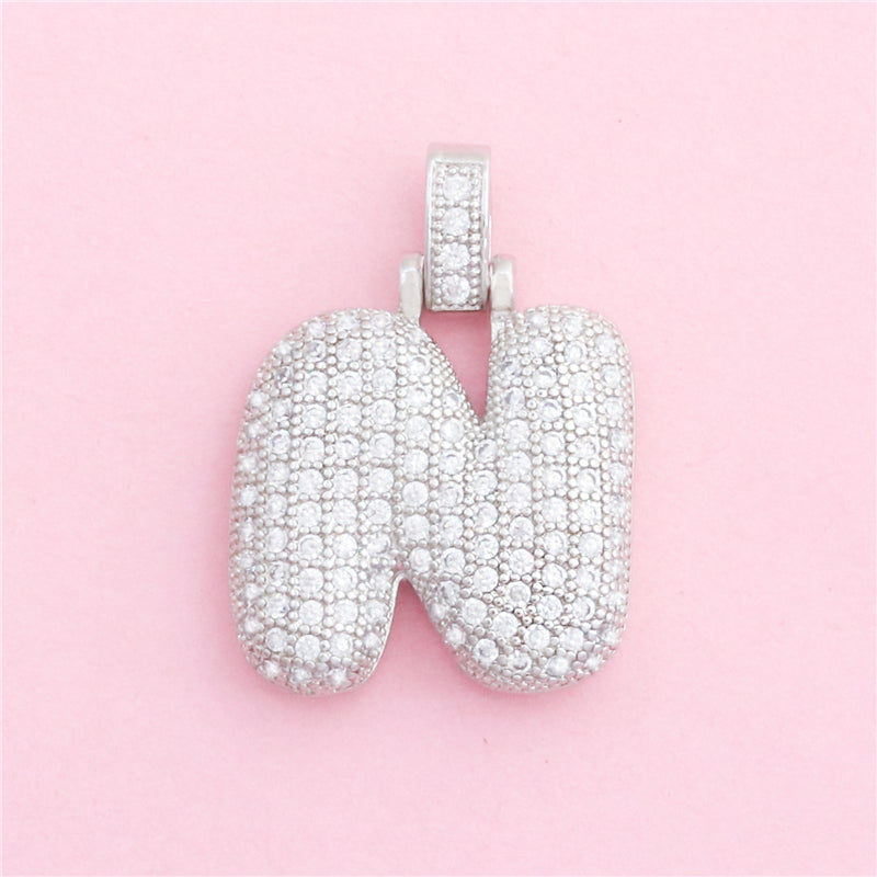 Ciondoli in ottone con lettera N, accessori 20x28mm, 10 pezzi