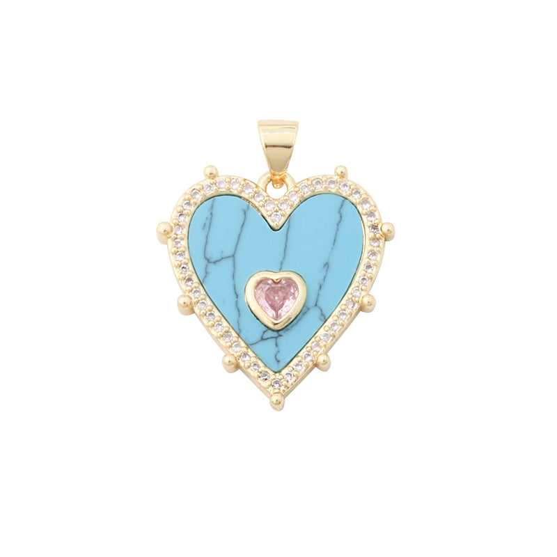 Pendenti in Ottone Accessori Pendenti a Forma di Cuore 21x22mm 10pz